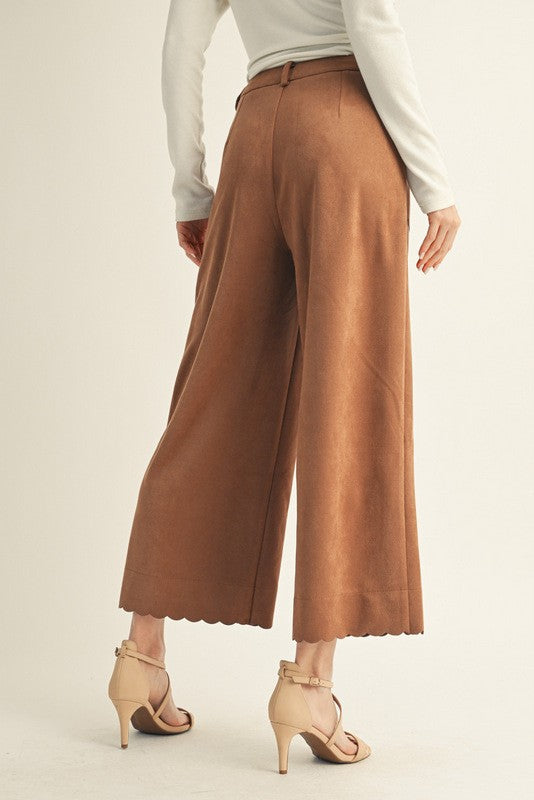 Cynthia Scallop Edge Suede Pants
