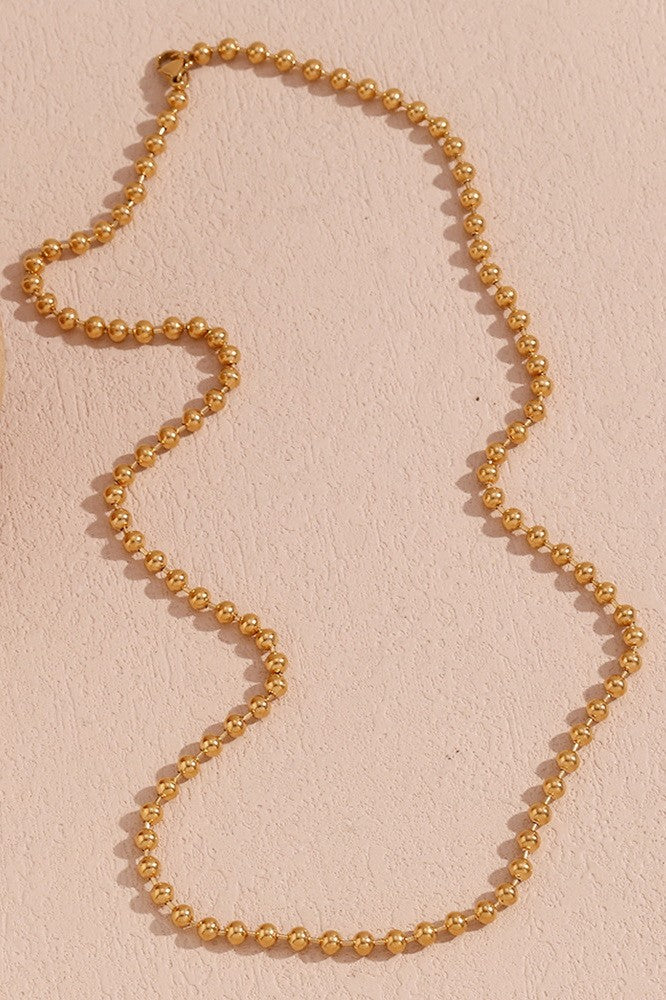 18K Stainless Steel Beaded Necklace