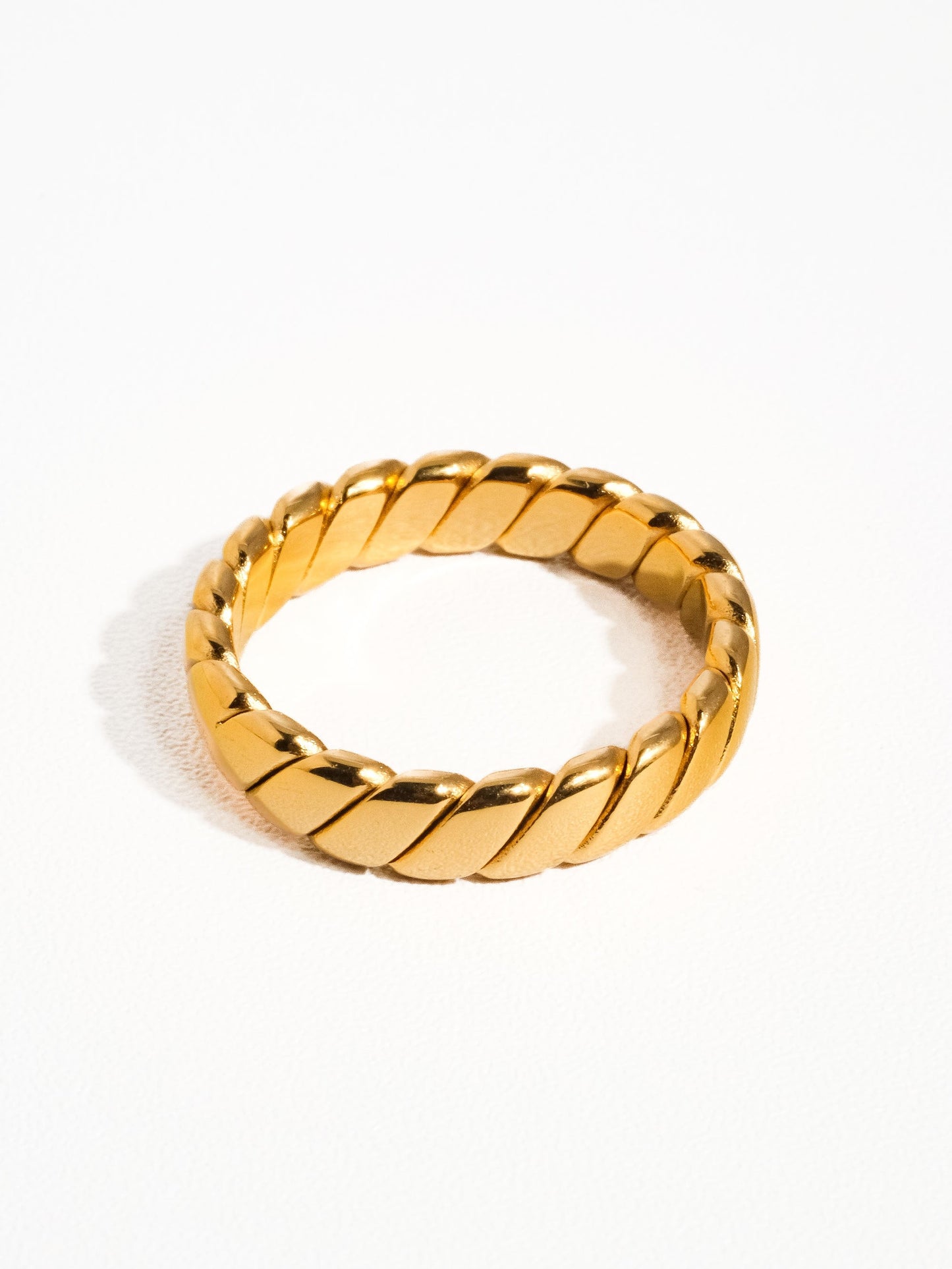 18K Gold Non-Tarnish Braided Stack Ring