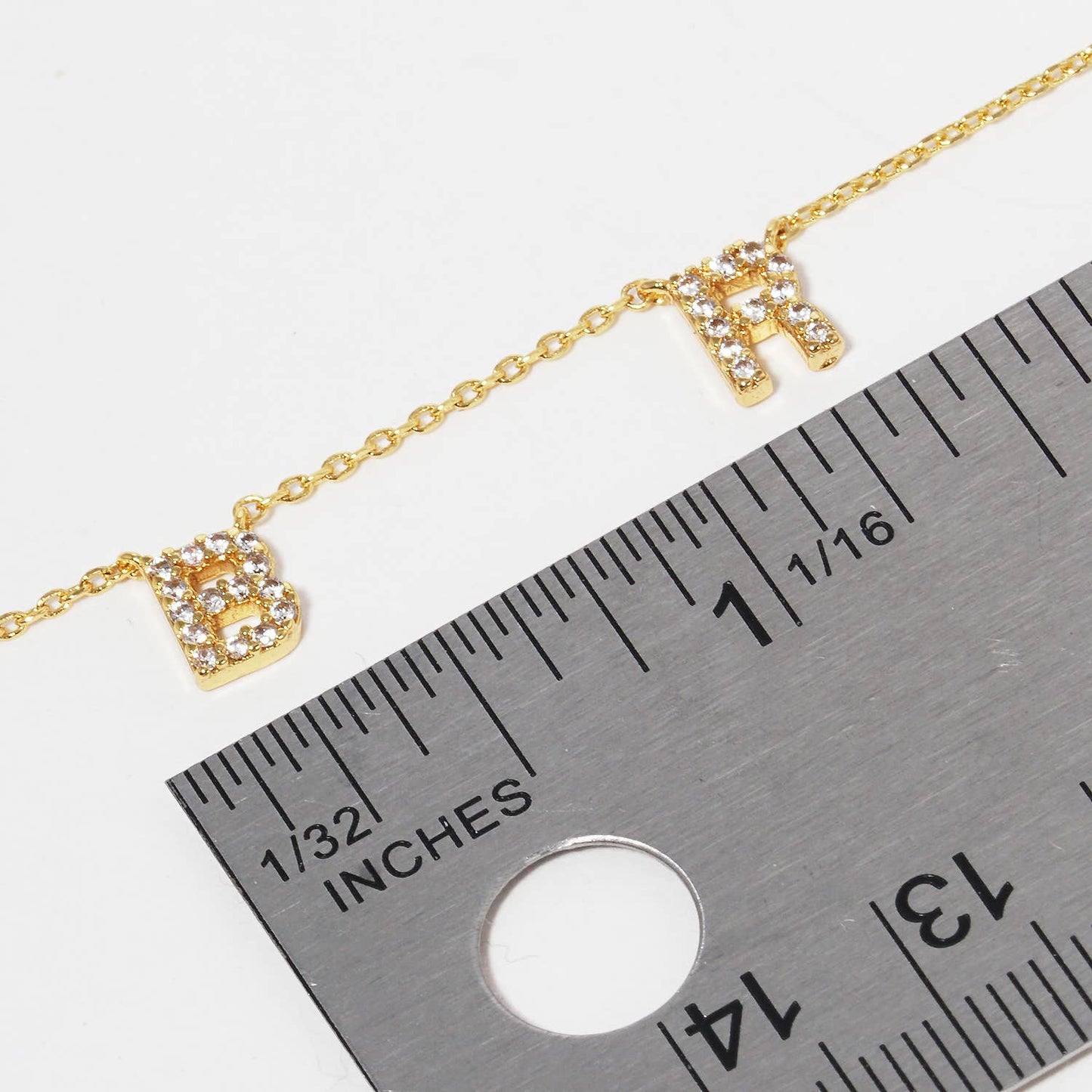 CZ Gold-Dipped BRIDE Letters Necklace