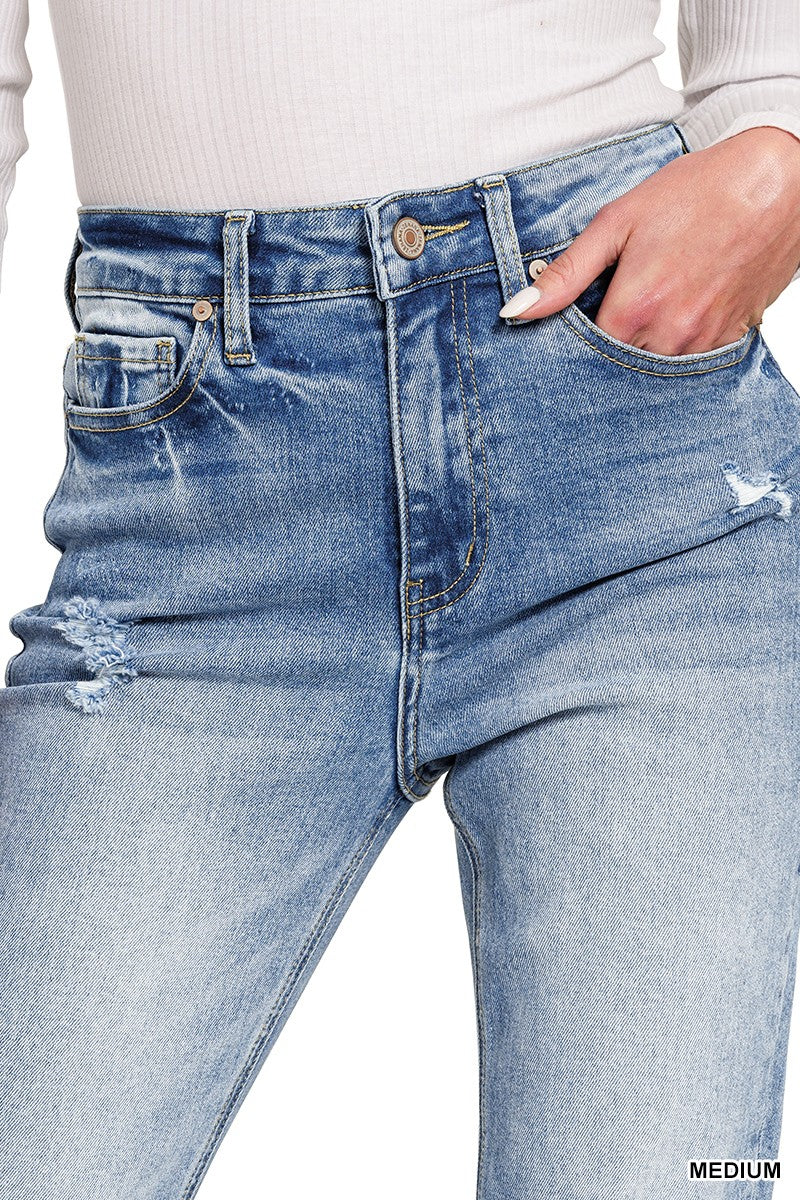 Vera HR Straight Cropped Denim Jeans