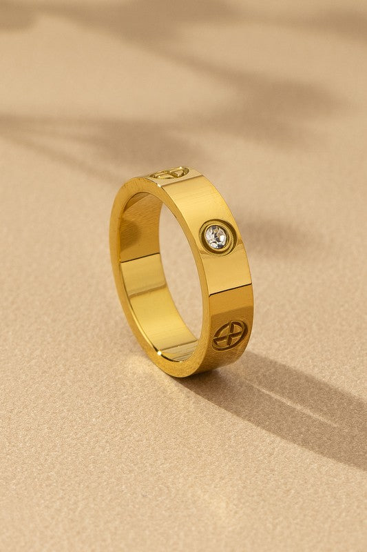 Non-Tarnish Stainless Steal Cz Ring