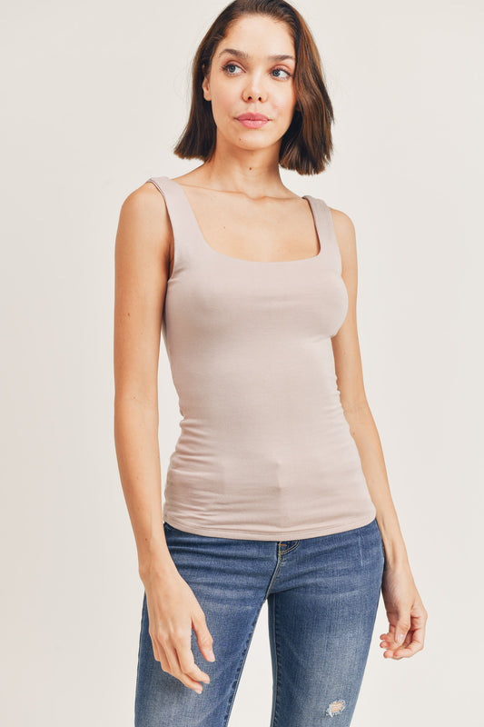 Jasmine Double Layered Square Neck Tank