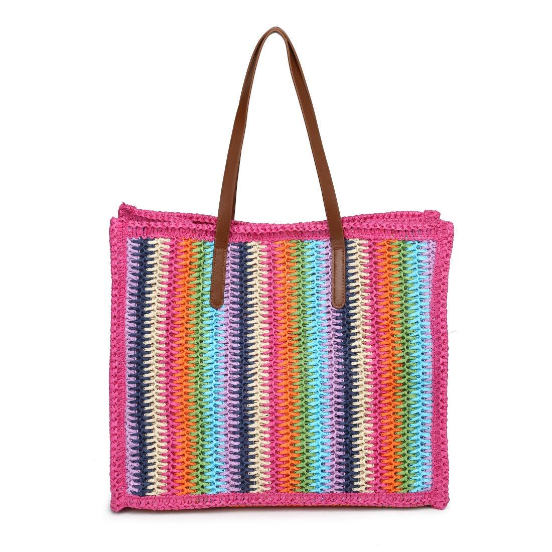 Candi Stripe Straw Beach Tote