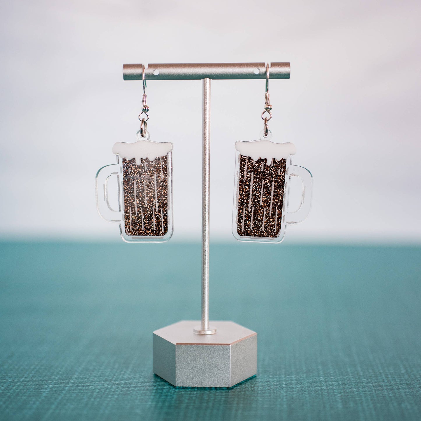 Dark Beer Stein Earrings