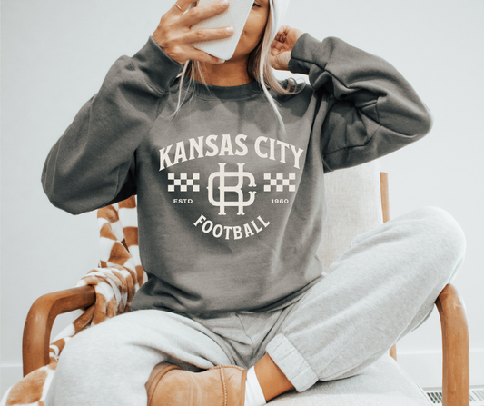 Vintage KC Checked Football Sweatshirt