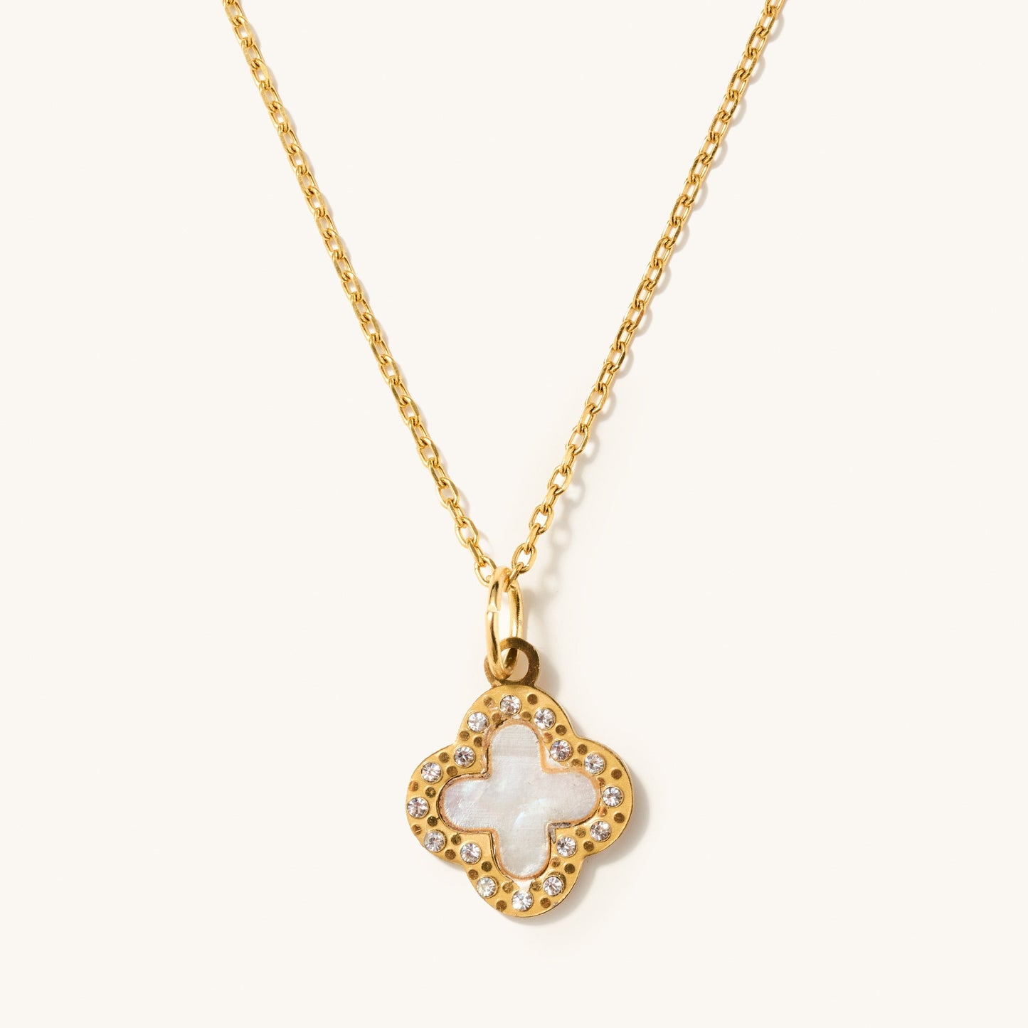 White Crystal Flora Adjustable Necklace