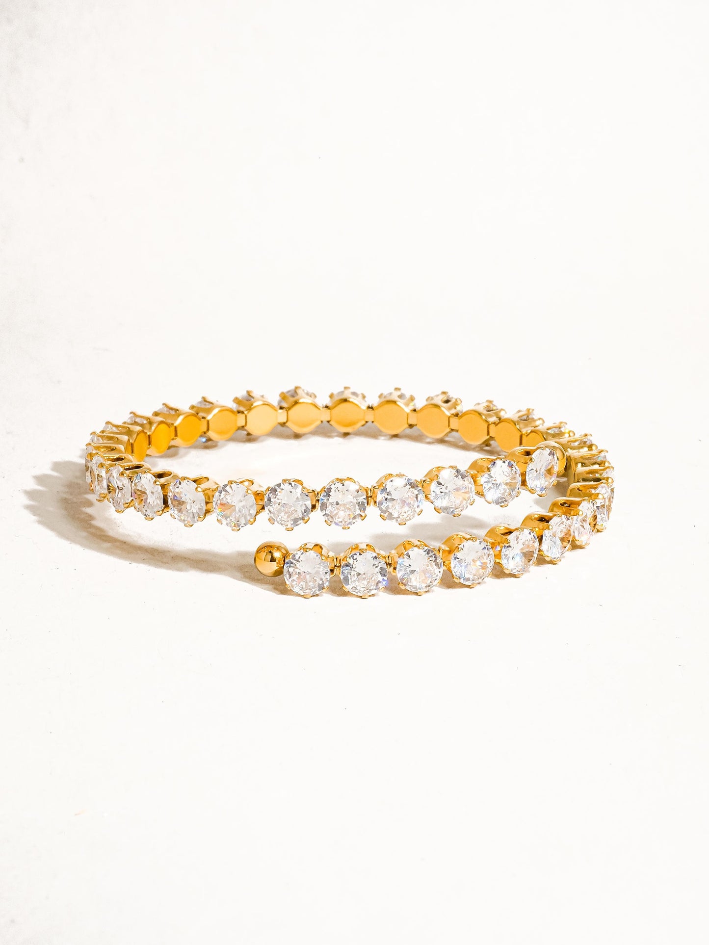 18K Gold Non-Tarnish CZ Glam Bracelet