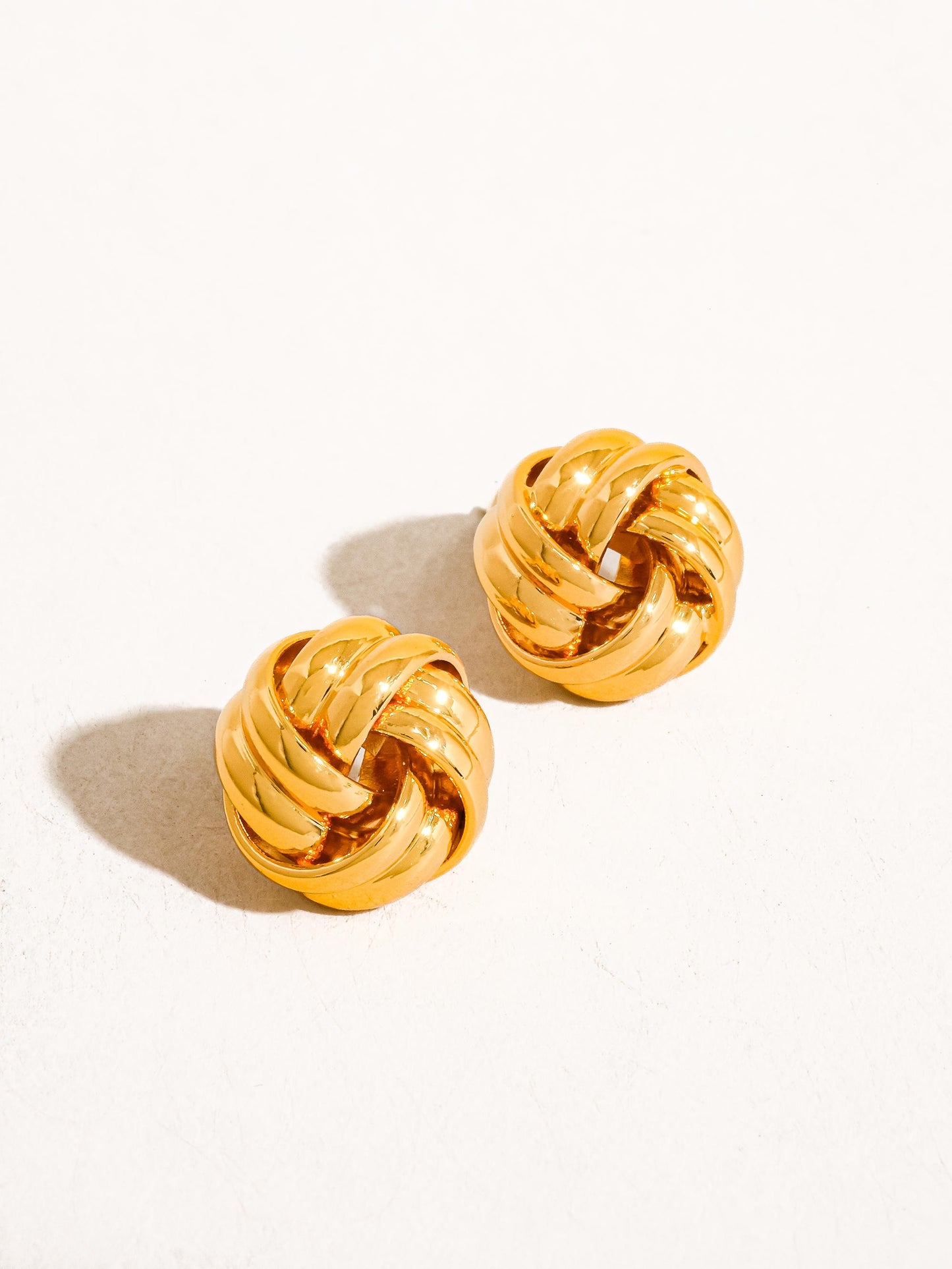 18K Gold Basket Weaved Studs