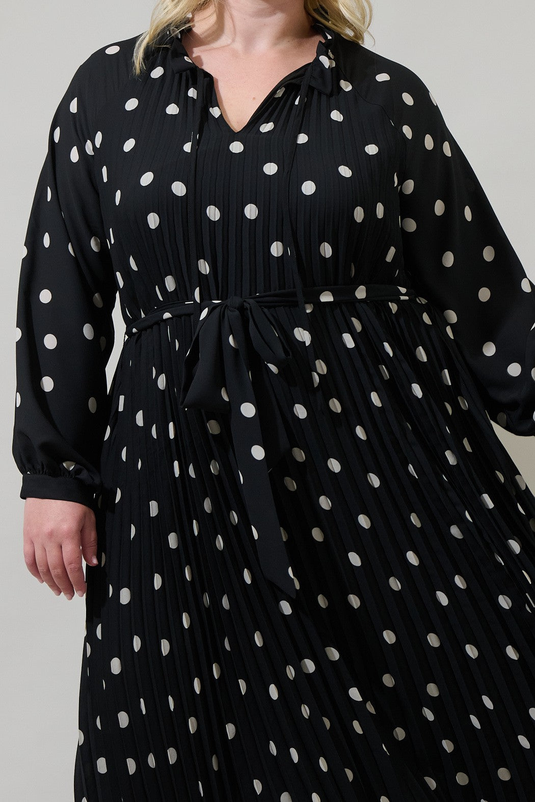 Kaline Polka Dot A-line Midi Dress
