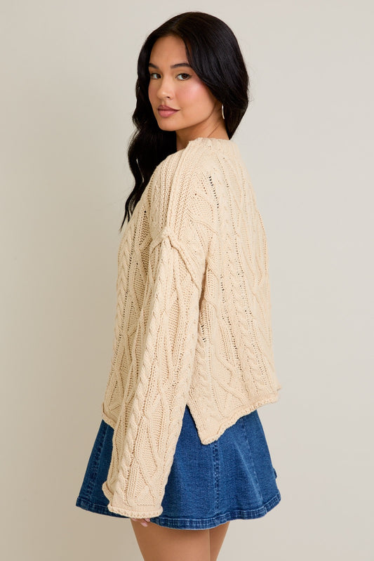 Misha Oversized Cable Knit Sweater