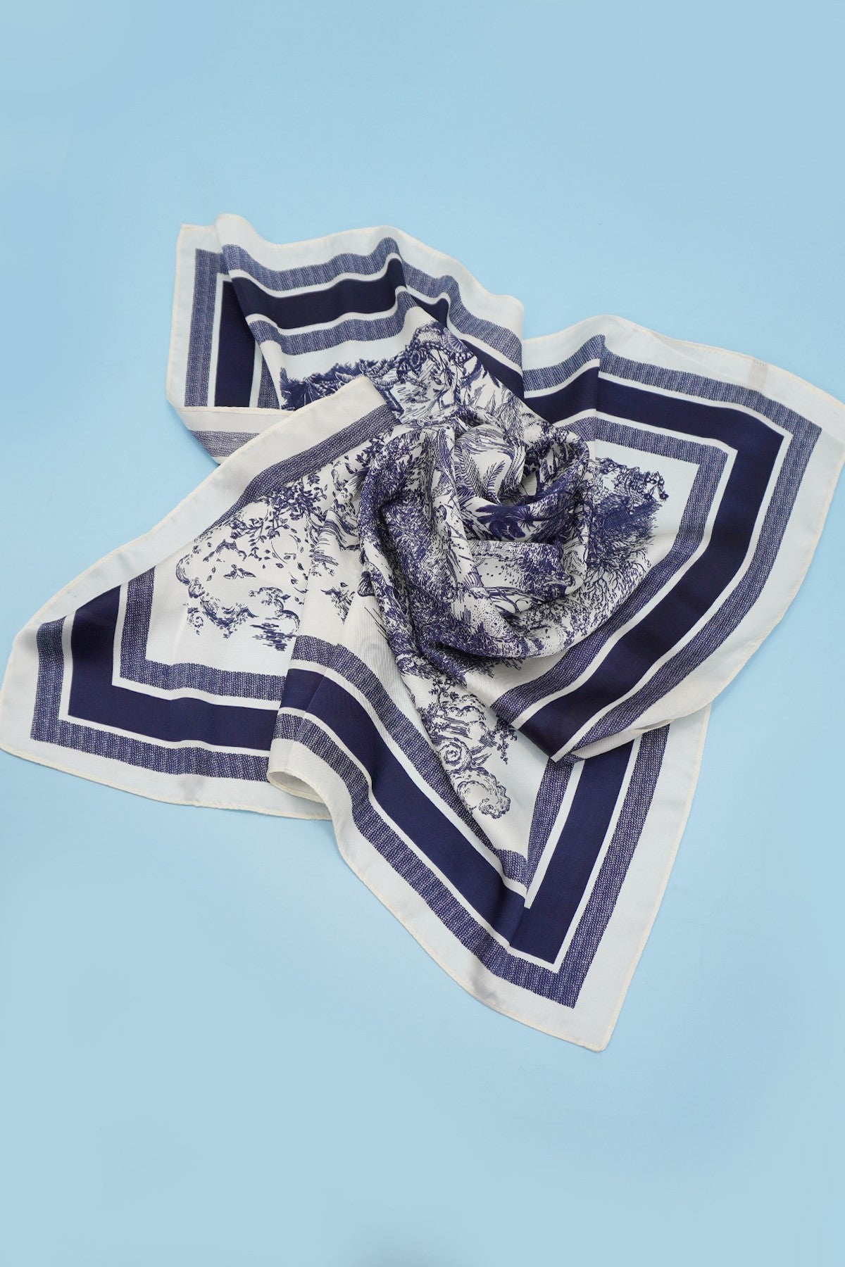 Floral Navy Bandana Scarf
