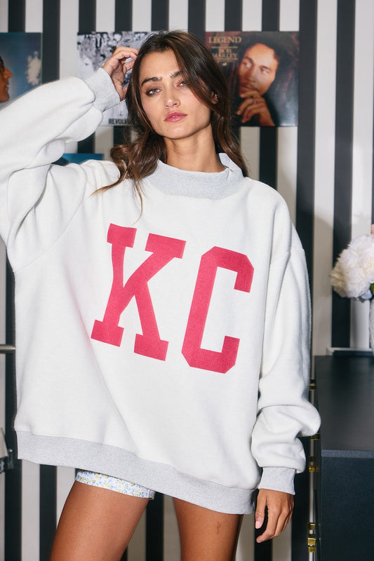 Kansas City + Kc Reversible Mock-Neck Sweatshirt