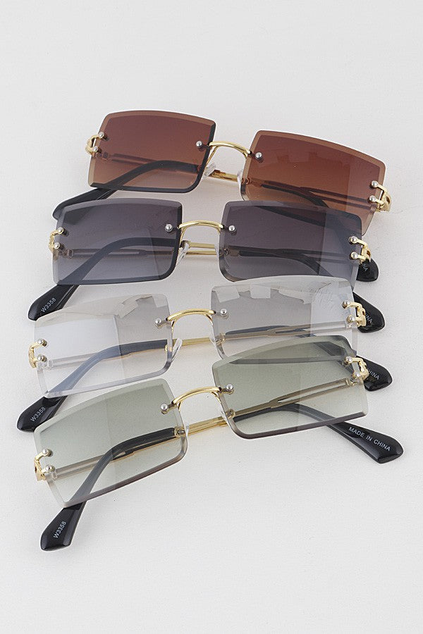 Rimless Rectangle Sunglasses