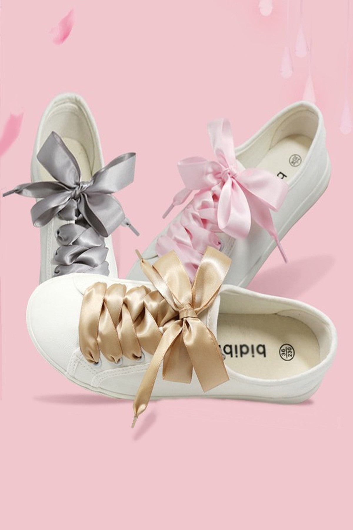 Silk Satin Ribbon Bow Shoe Laces