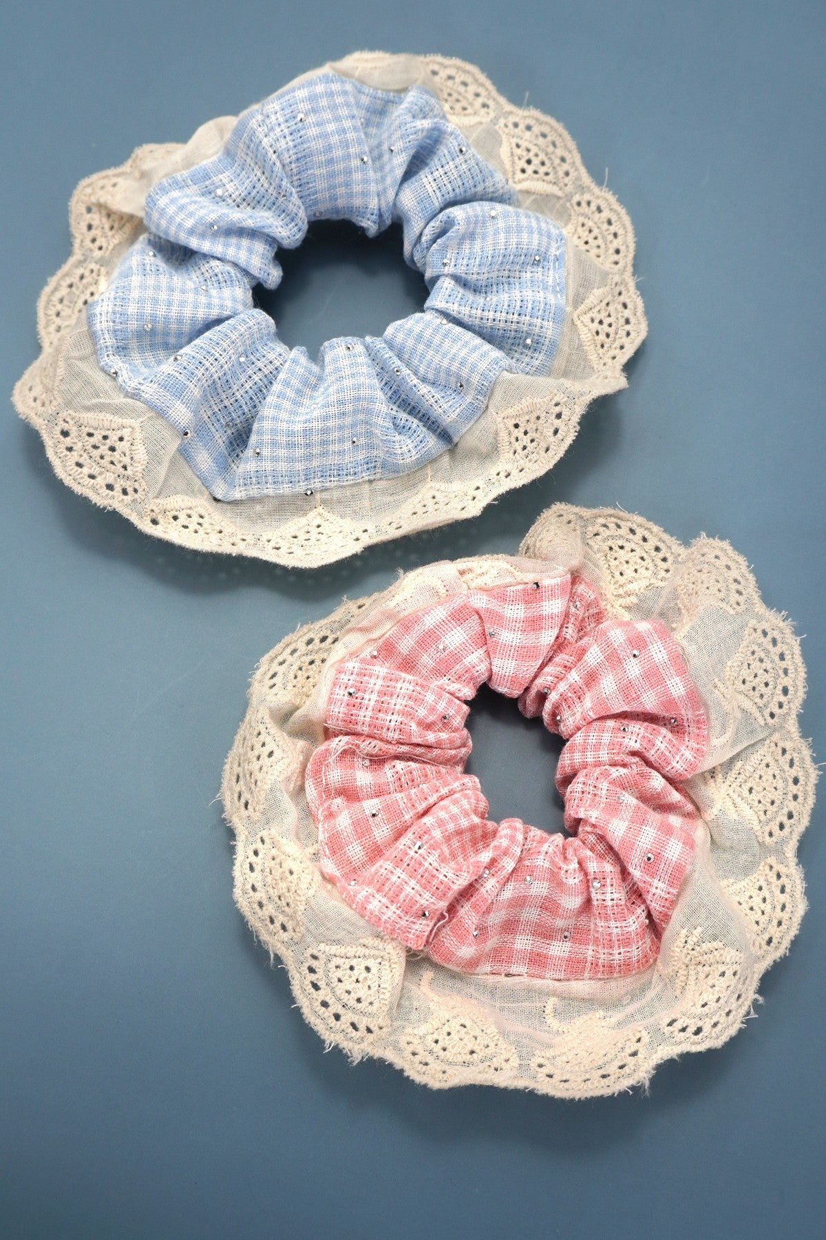 Checker Lace Scrunchie