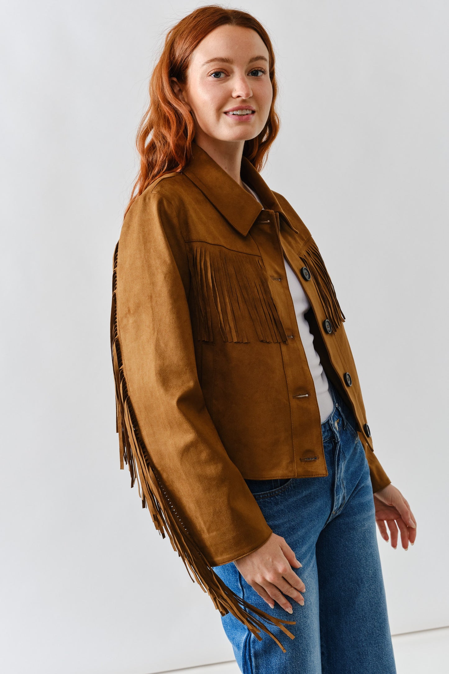 Franny Faux Suede Fringe Jacket