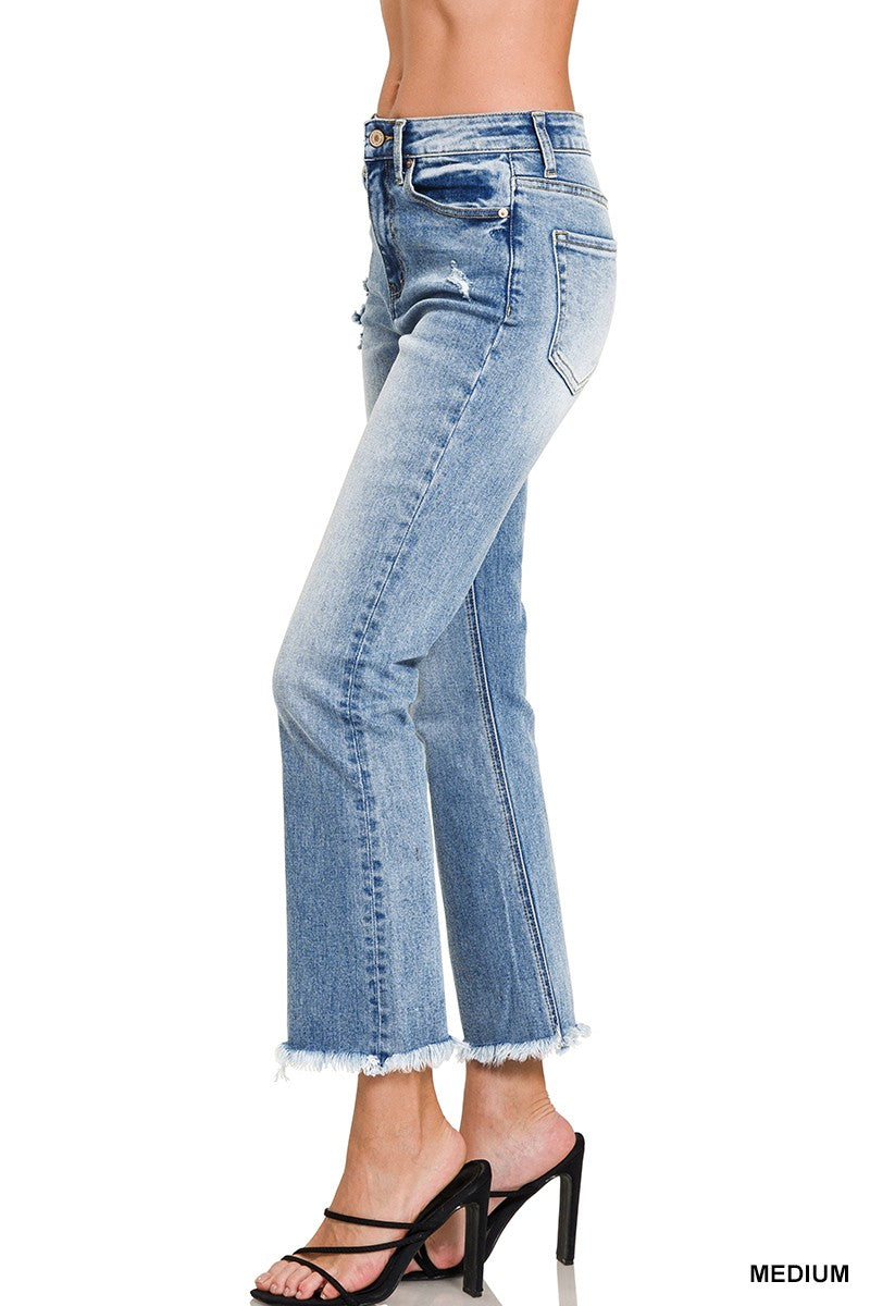 Vera HR Straight Cropped Denim Jeans
