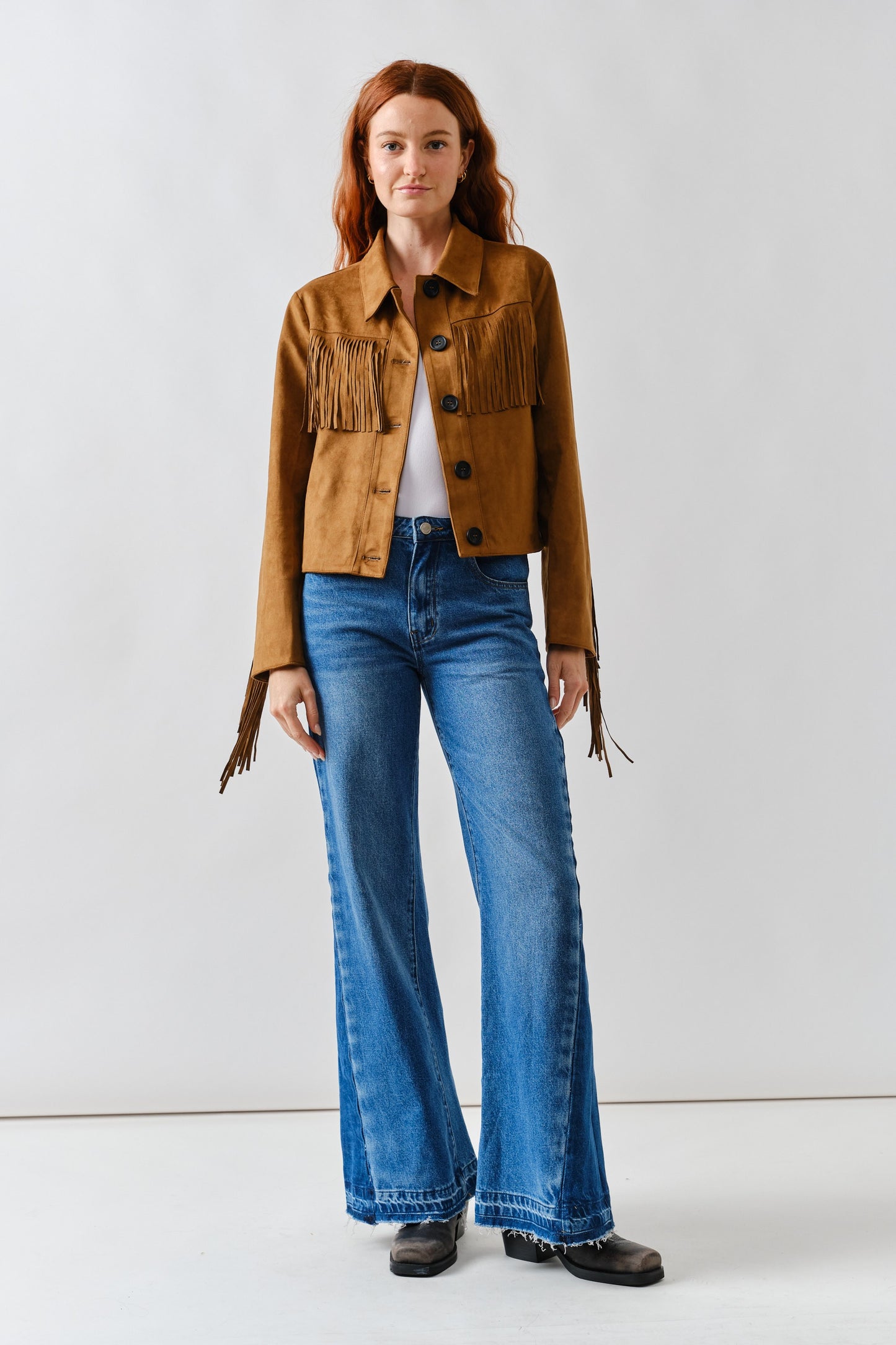 Franny Faux Suede Fringe Jacket