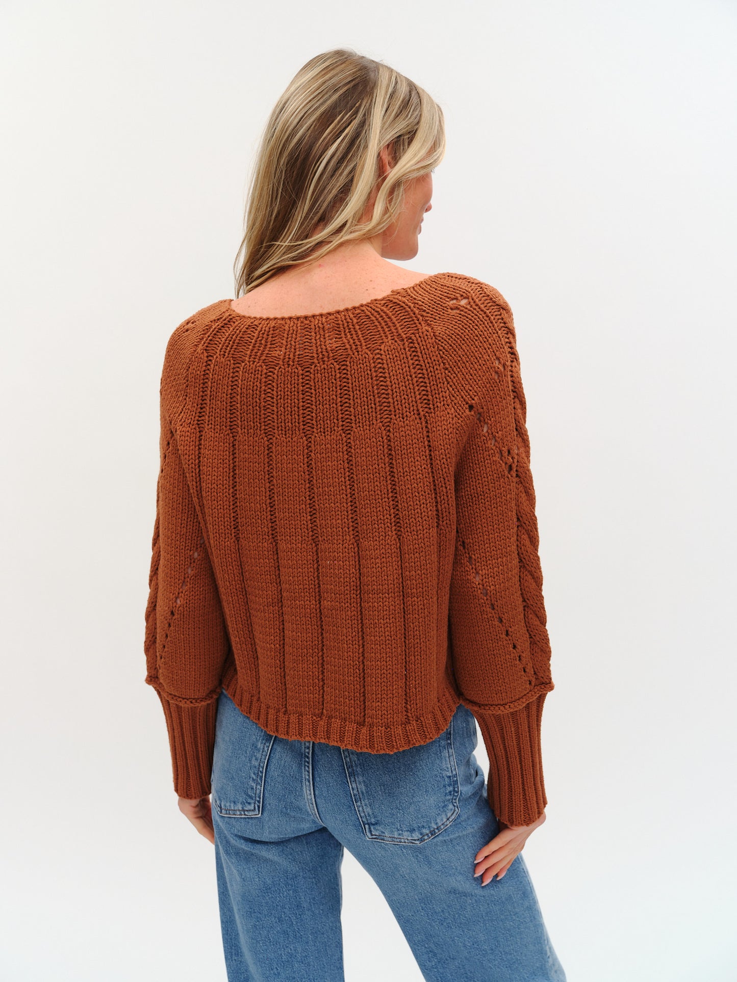 Alexa Cable Knit Boat Neck Sweater