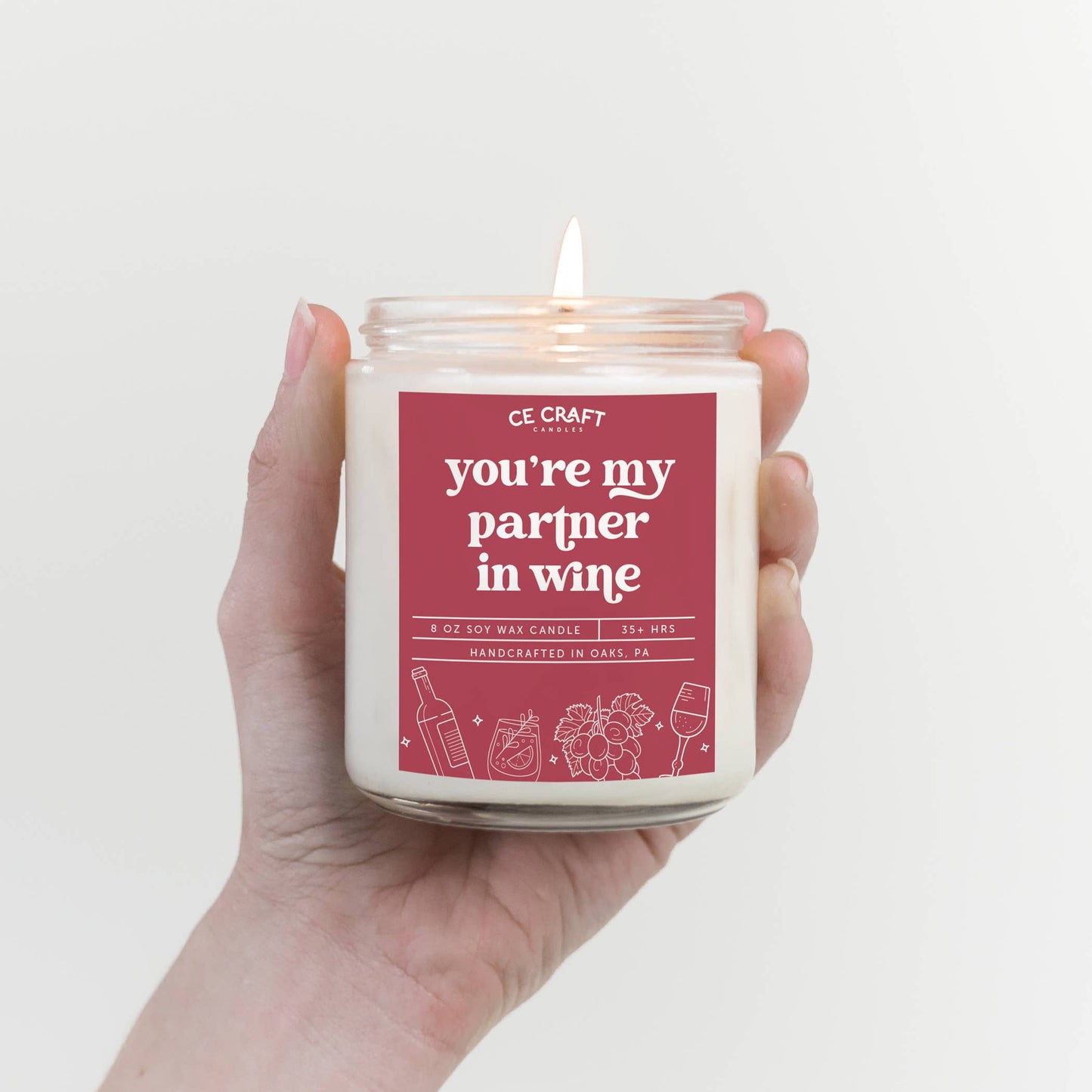 You're My Partner in Wine Candle