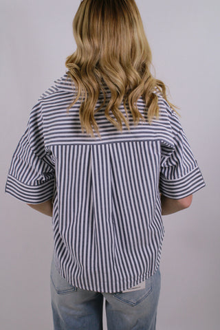 Harper Striped Pocket Top