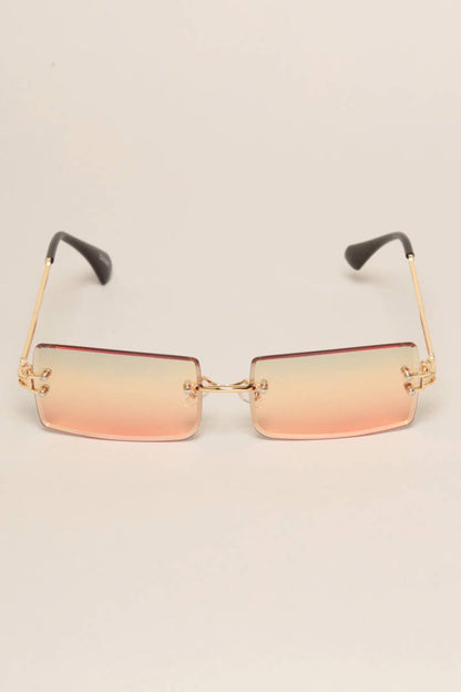 Rimless Rectangular Sunglasses