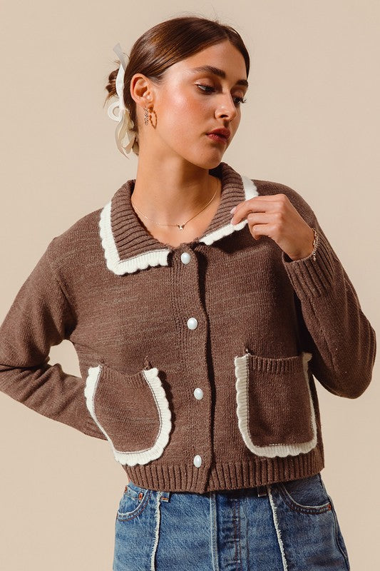 Collared Sweater Cardigan