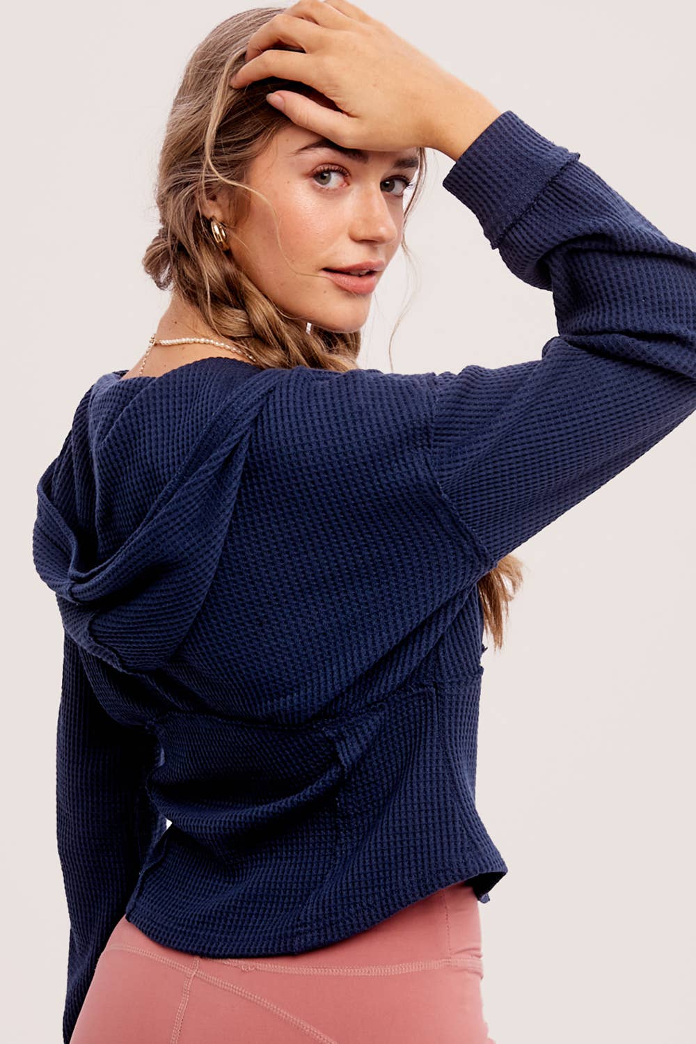 Kourtney Waffle Knit Corset Hoodie