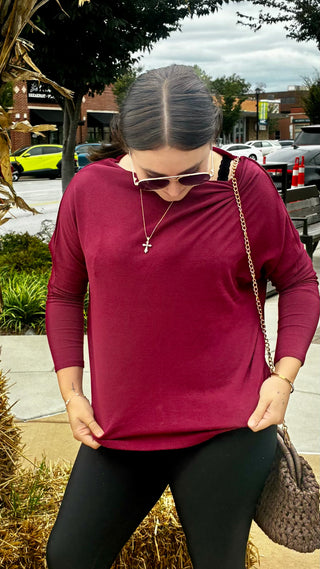 Frankie Dolman Sleeve Boat Neck Top