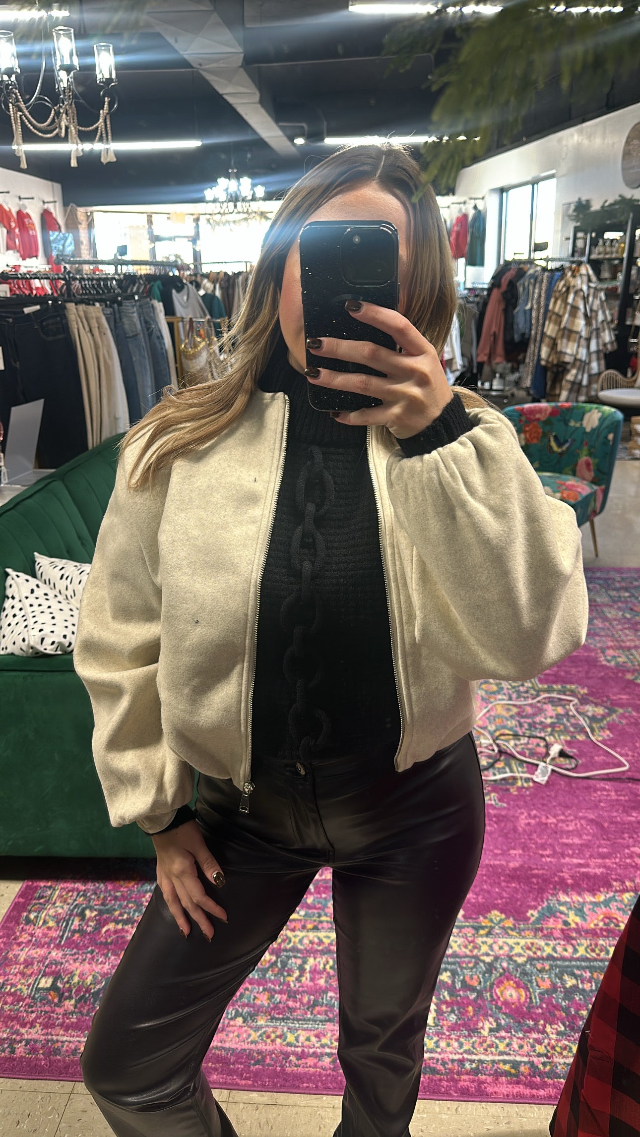 Lined Puff Sleeve Jacket