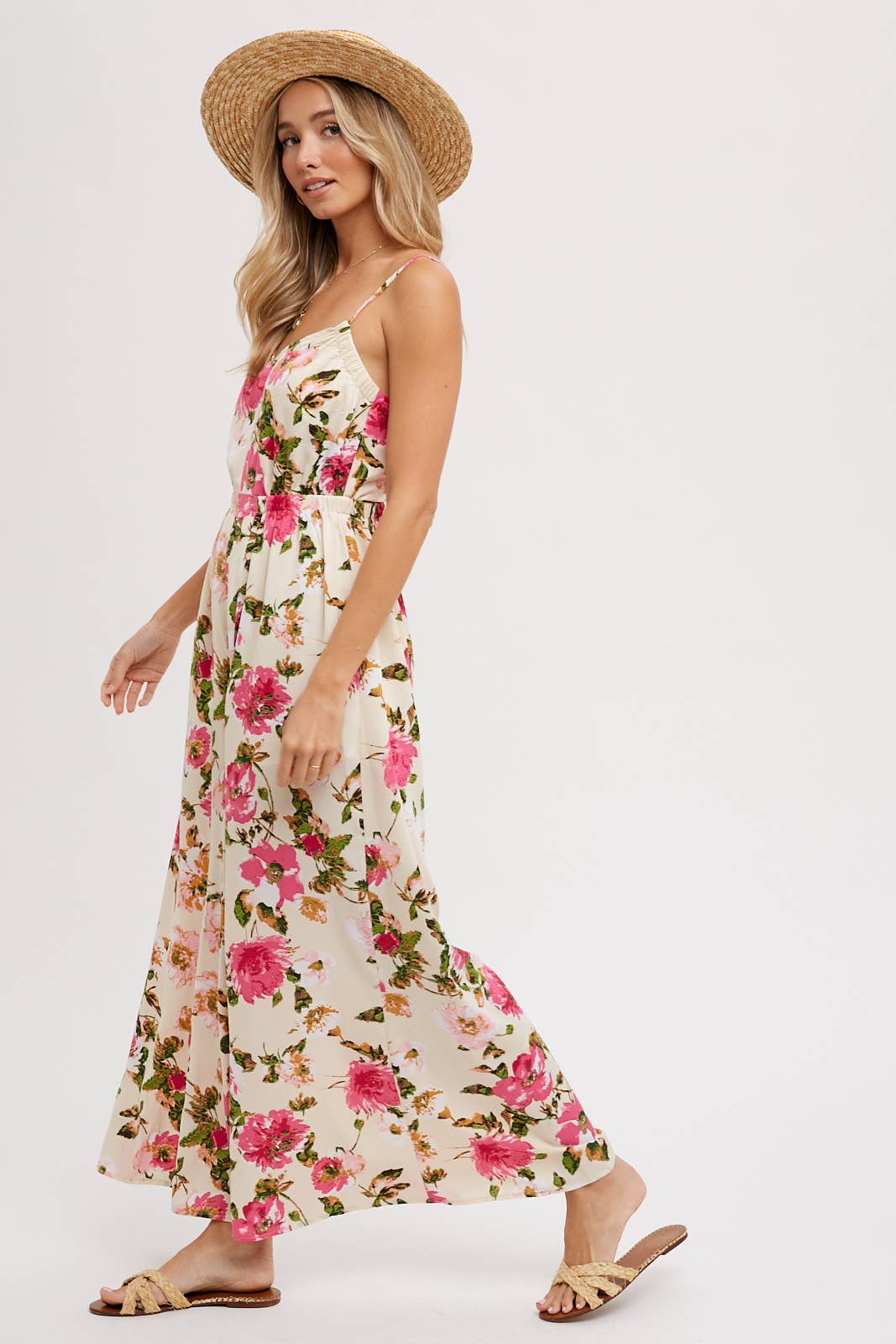 Open Back Floral Jumpsuit