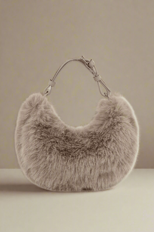 Faux Fur Croissant Handbag/Crossbody Bag