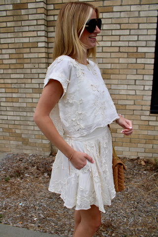 Lila Floral Appliqué Top