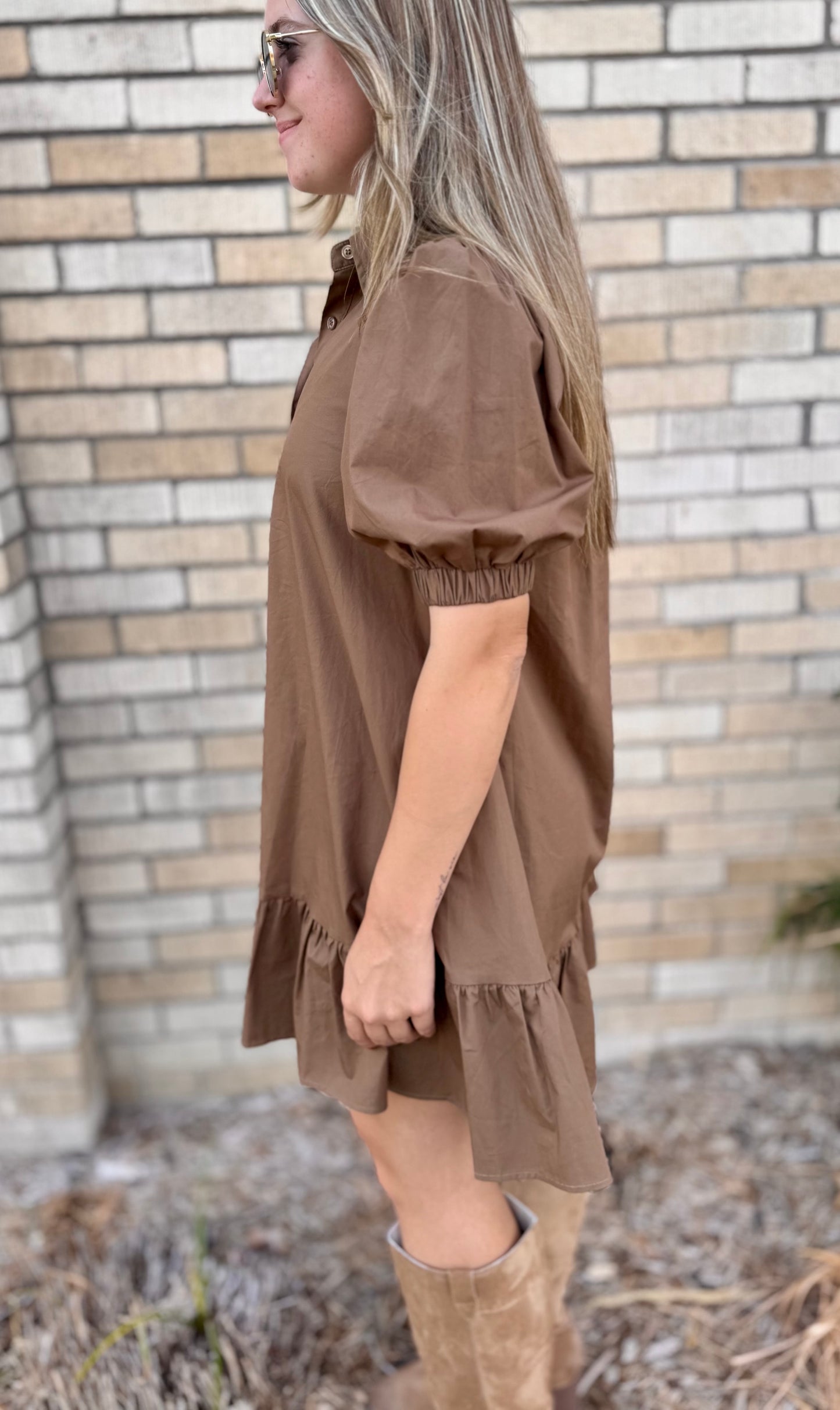 Levy Button Down Shift Dress