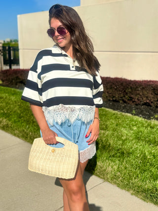 Ella Lace Polo Top