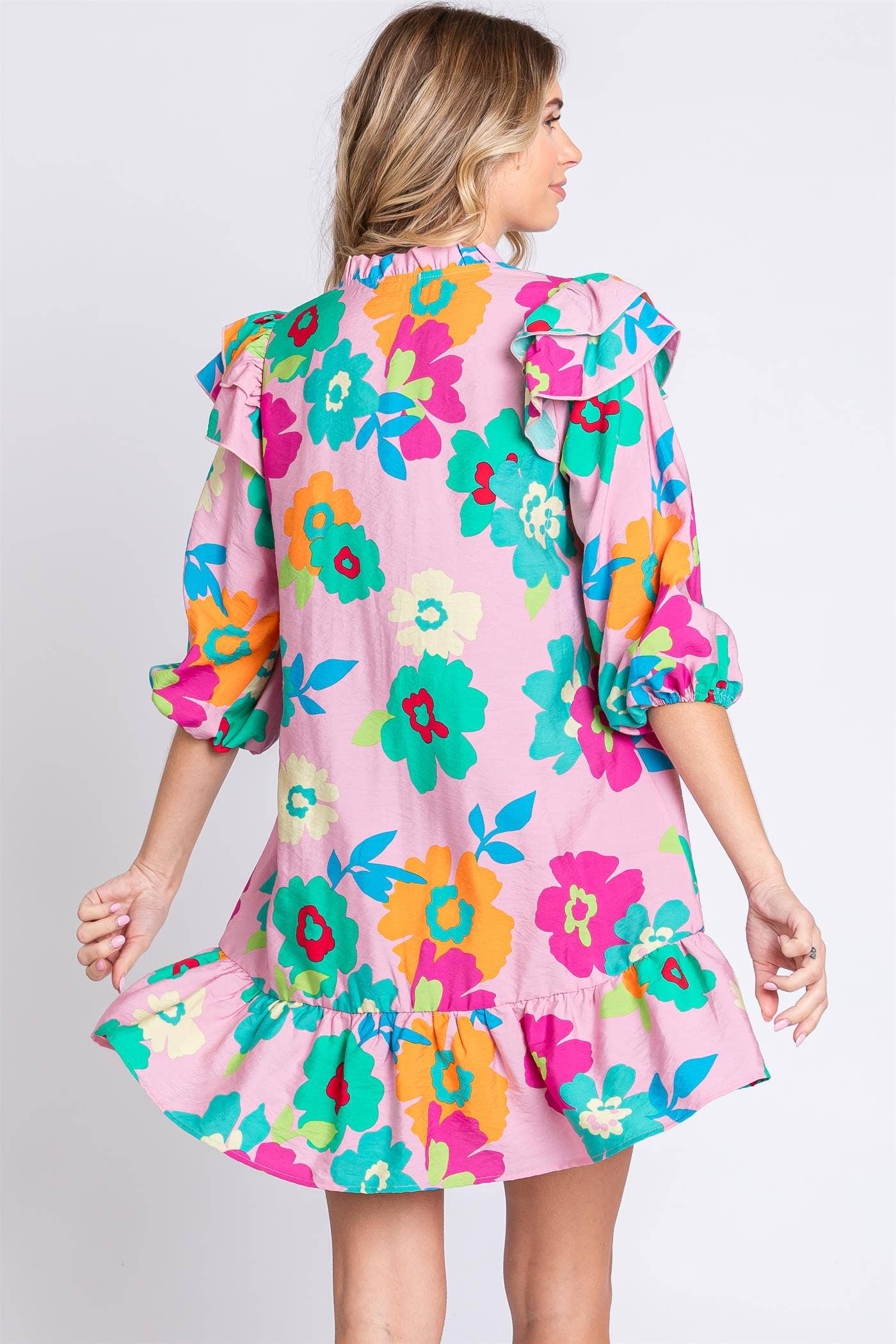 Emily Floral Print Short Dress