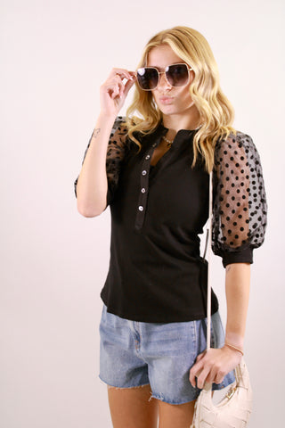 Colette Mixed Media Polka Dot Sleeve