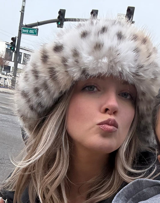 Faux Fur Leopard Bucket Hat