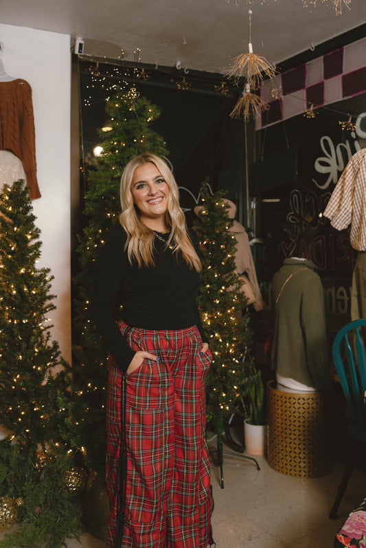 Christmas Checkered Plaid Jogger Track Pants