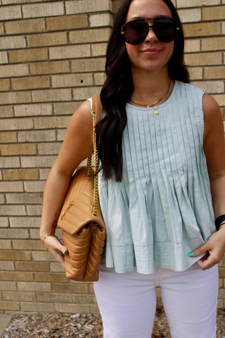 Sophia Pleated Peplum Tank