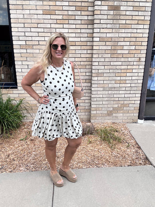 Frankie Polka Dot Sleeveless Bubble Dress