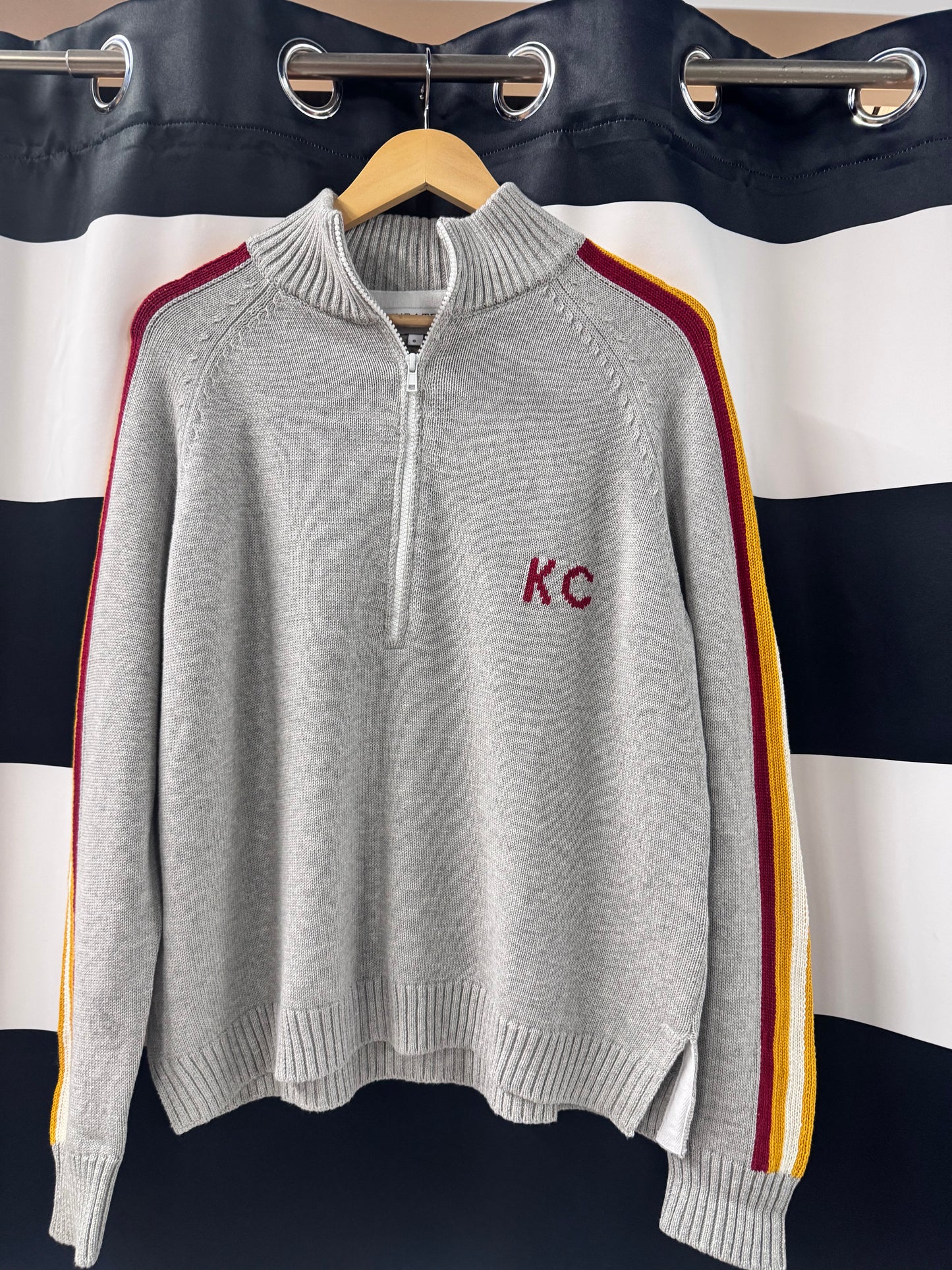 CUSTOM Chiefs 1/2 Zip Knit Sweater