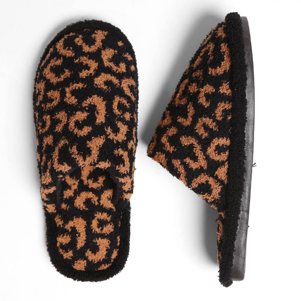 Winter Luxury Leopard Slippers