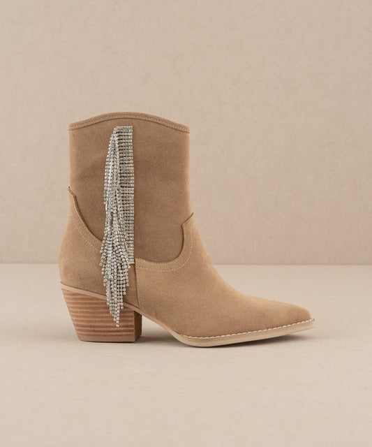 The Rowan Rhinestone Fringe Booties