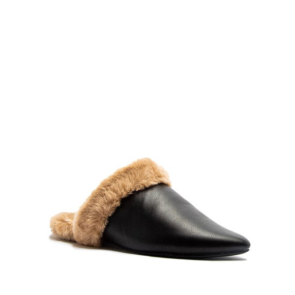 Faux fur slides