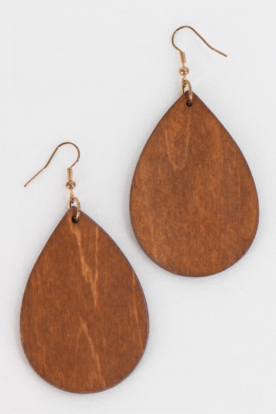 Boho Wood Teardrop Earrings