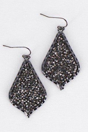 Pave Rhinestone Teardrop Earrings