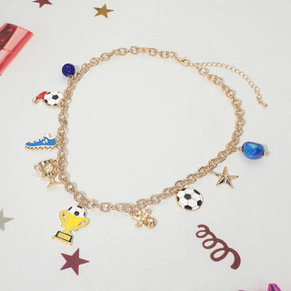 Soccer Theme Charm Necklace