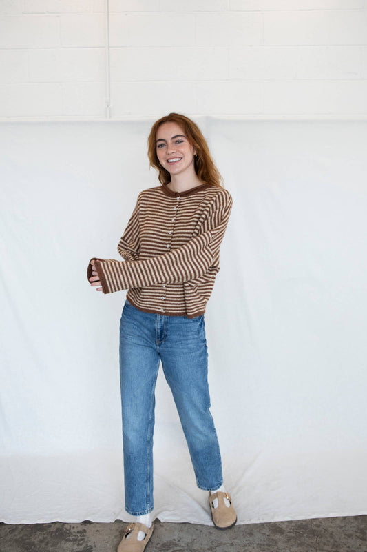 Abby Rose Piper Cardigan - Mini Striped